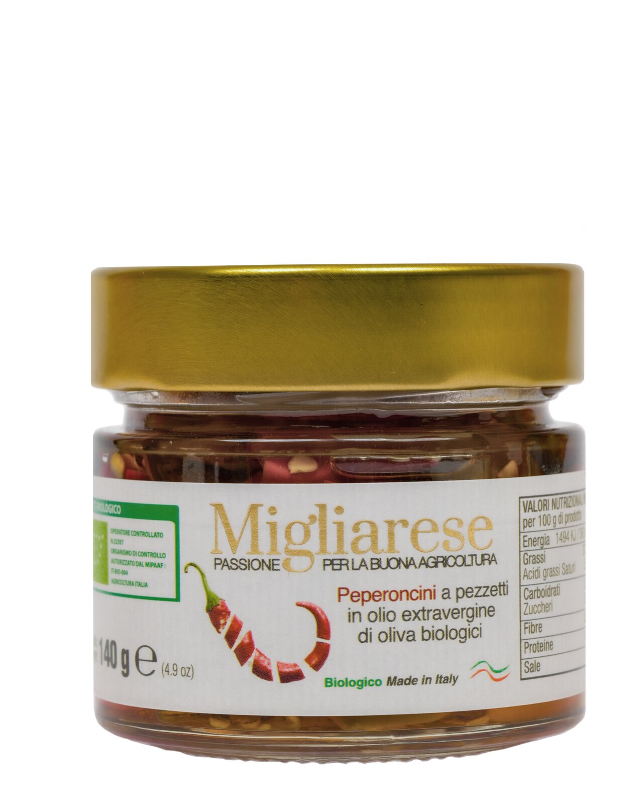 Kusy čili papričiek v BIO extra panenskom olivovom oleji (140 g)